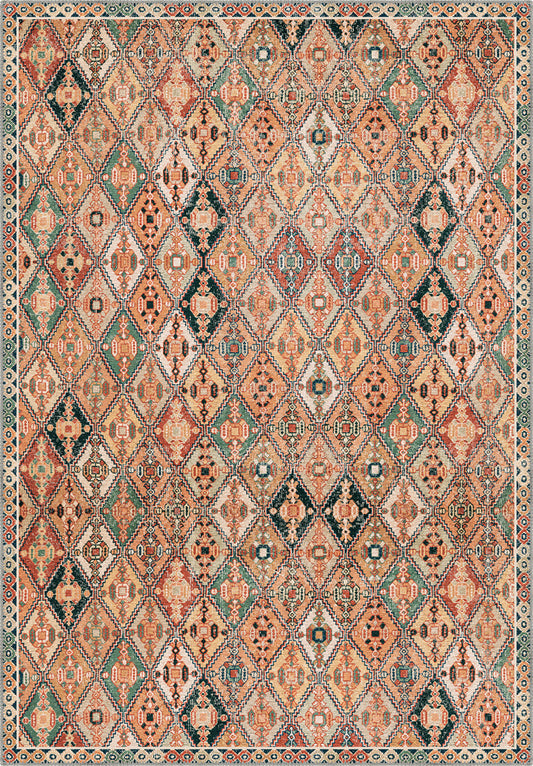 Romilly Colourful Ethnic Washable Rug