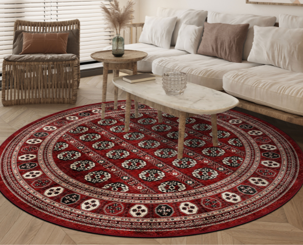 Afghan rug in a living room