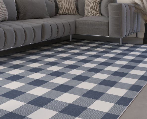 Checkered rugs are great to decorate any living space.