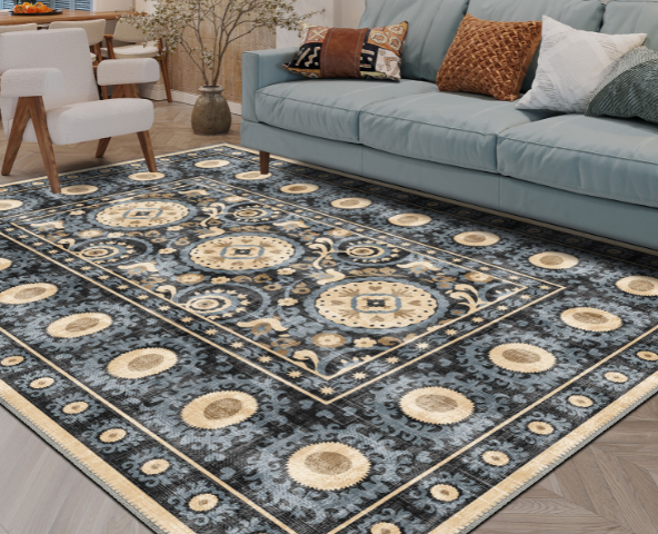 Extra large rug in living room