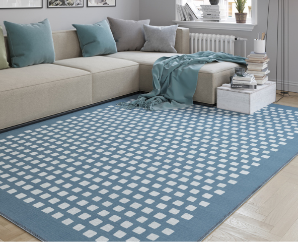 Light blue rugs are great choice for a fresh looking living space.
