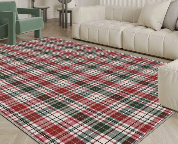 Striped rug in a living room