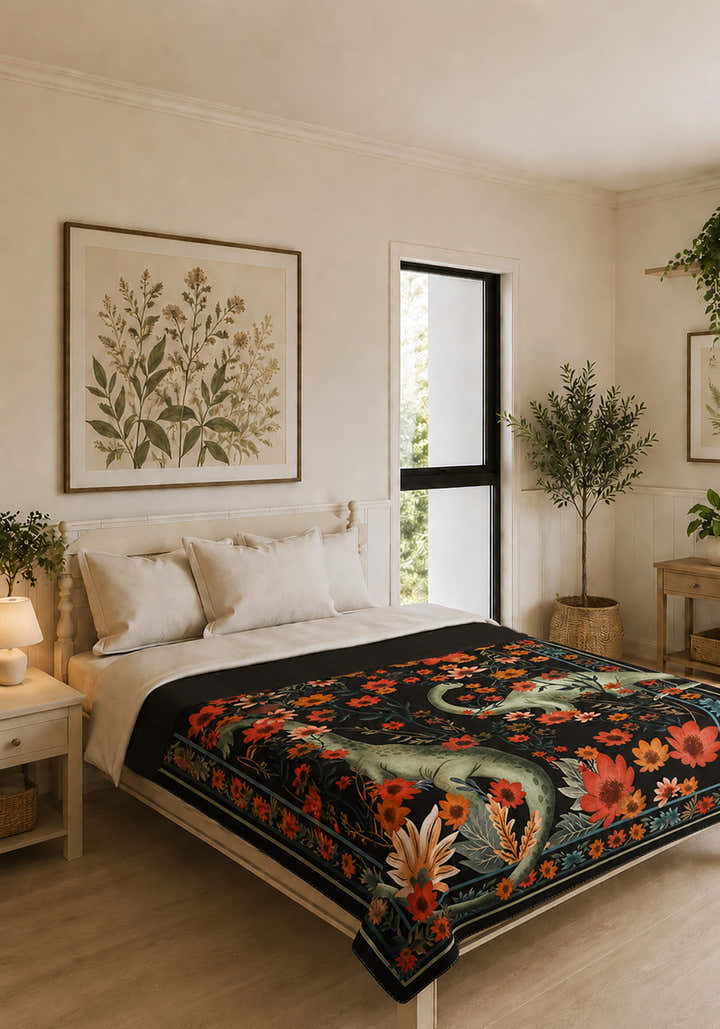 Nola Floral Dinosaur Blanket