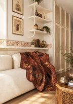 Rostam Terracotta Tapestry Blanket
