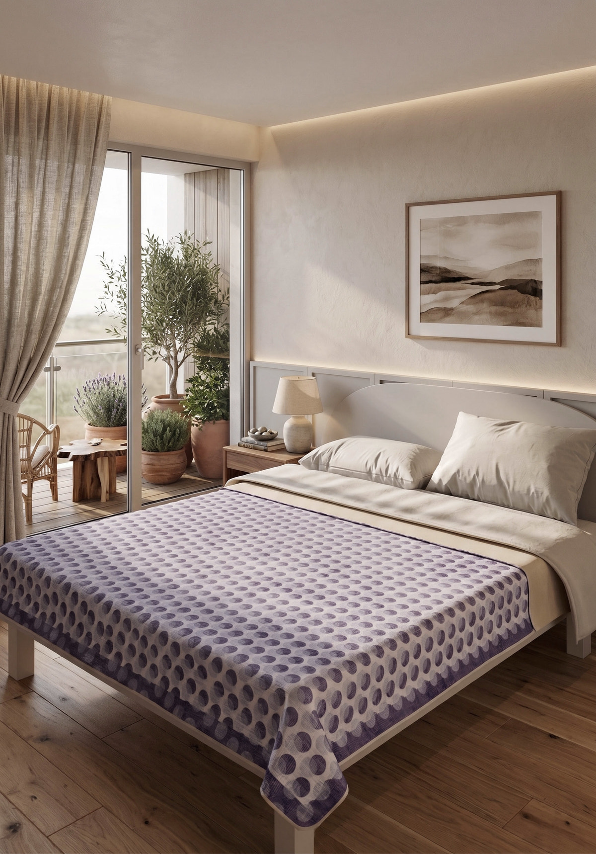 Perrin Polka Dot Purple Blanket