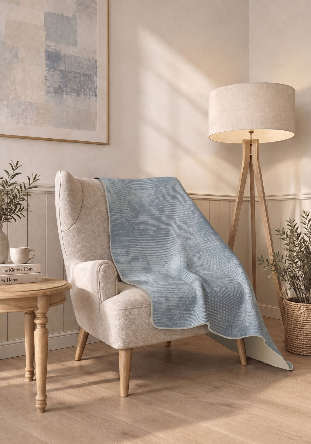 Oliver Light Blue Throw Blanket