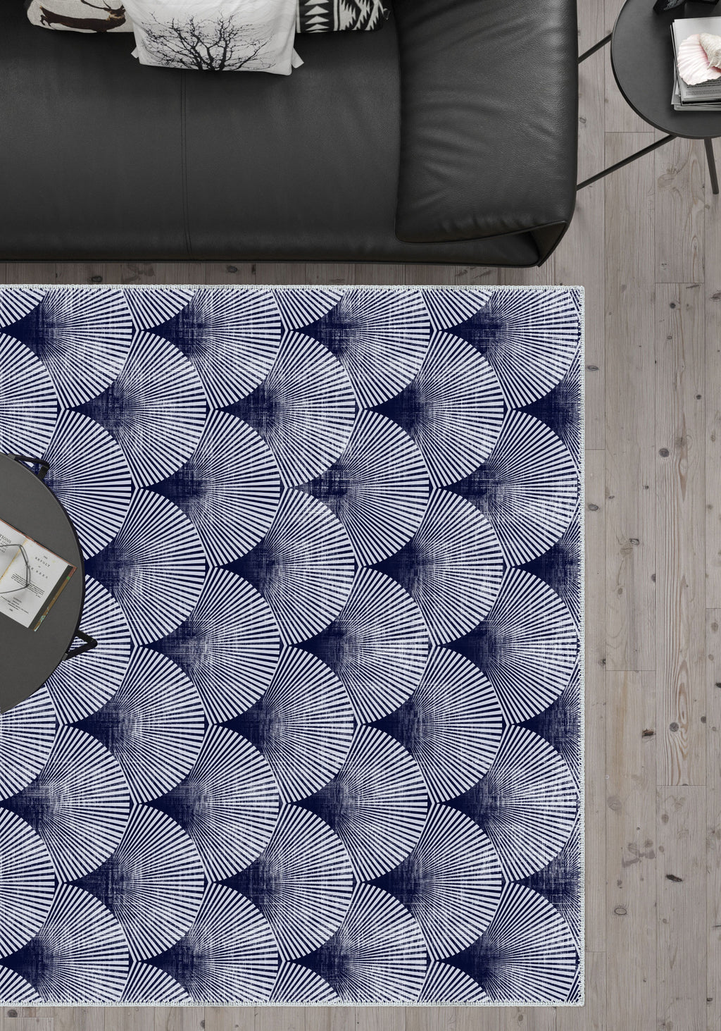 Addison Blue Modern Washable Rug