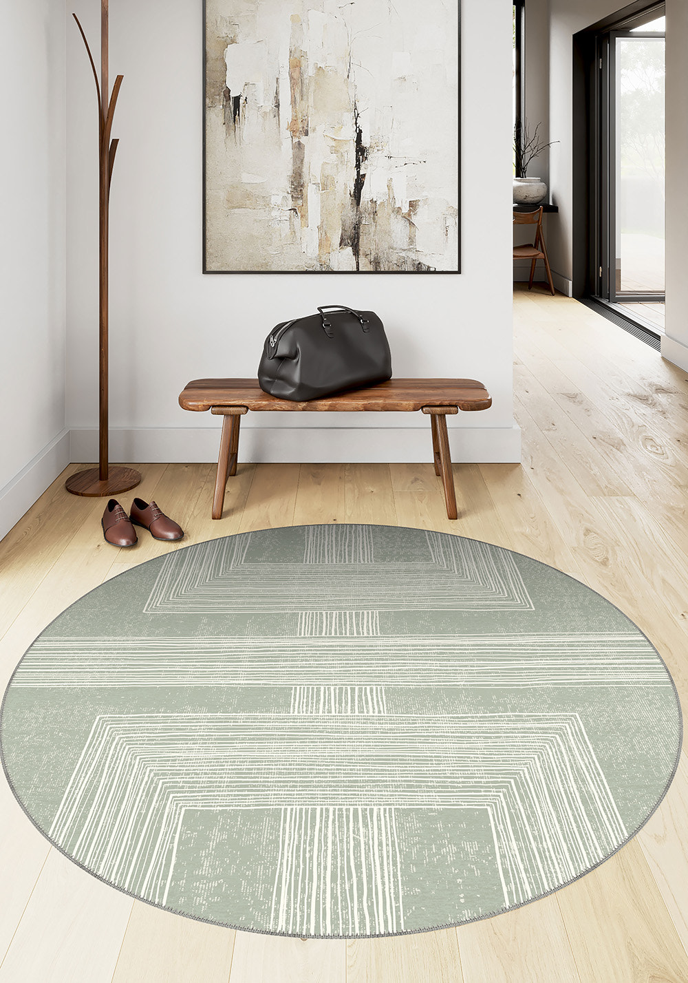 Charles Sage Green Minimalist Rug