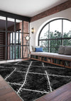 Freya Black Geometric Rug