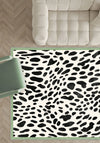 Dalmatian Green Bordered Animal Print Rug
