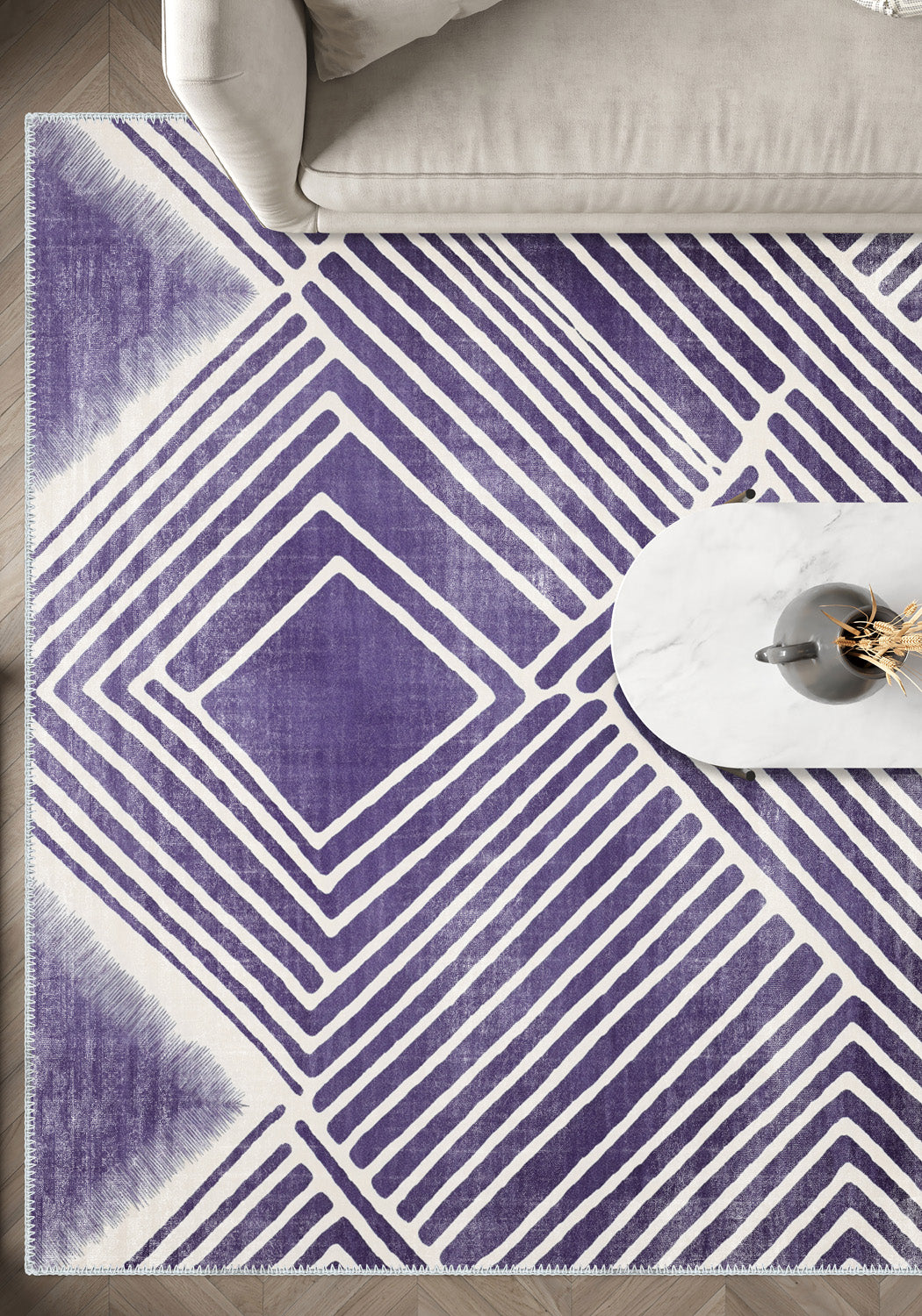 Bram Purple Modern Rug