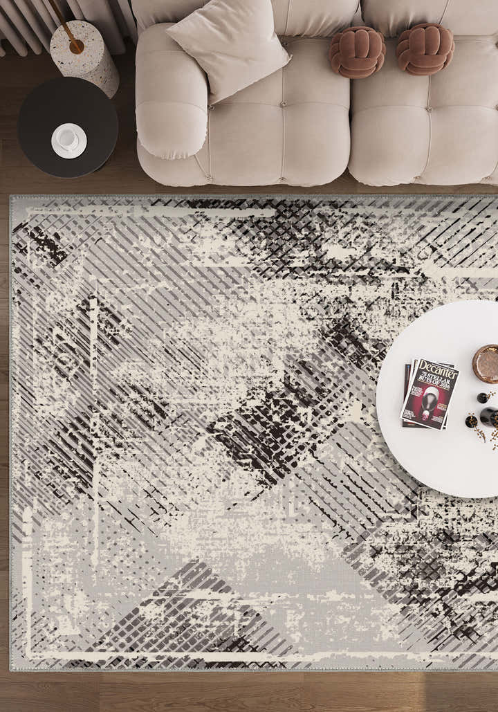 Briar Black Striped Rug