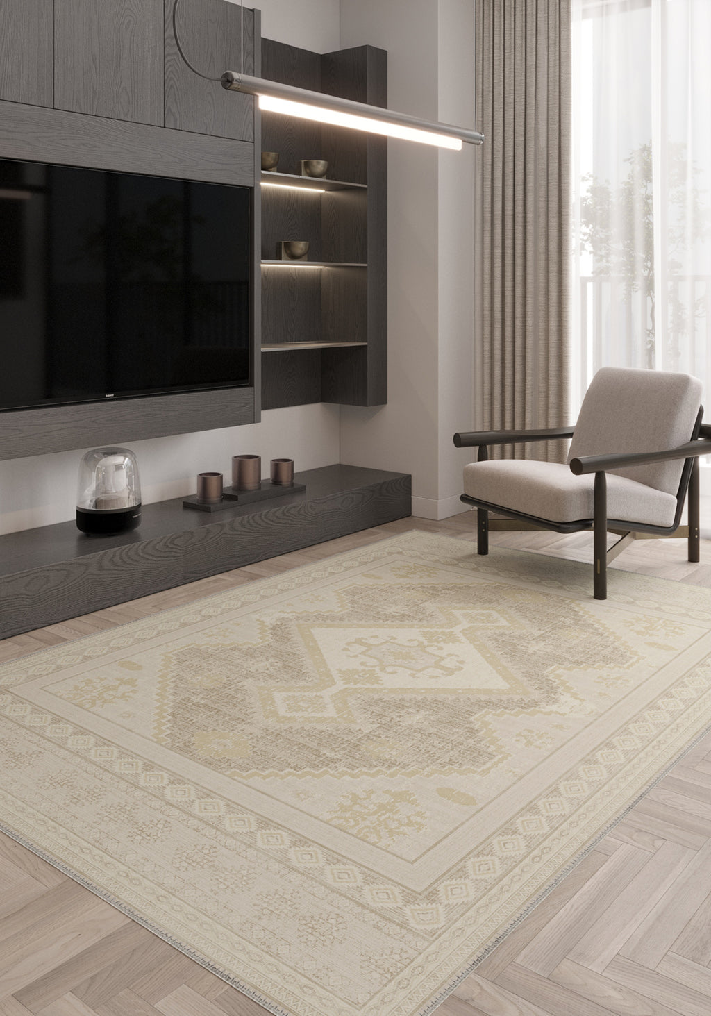 Magnus Beige Medallion Rug