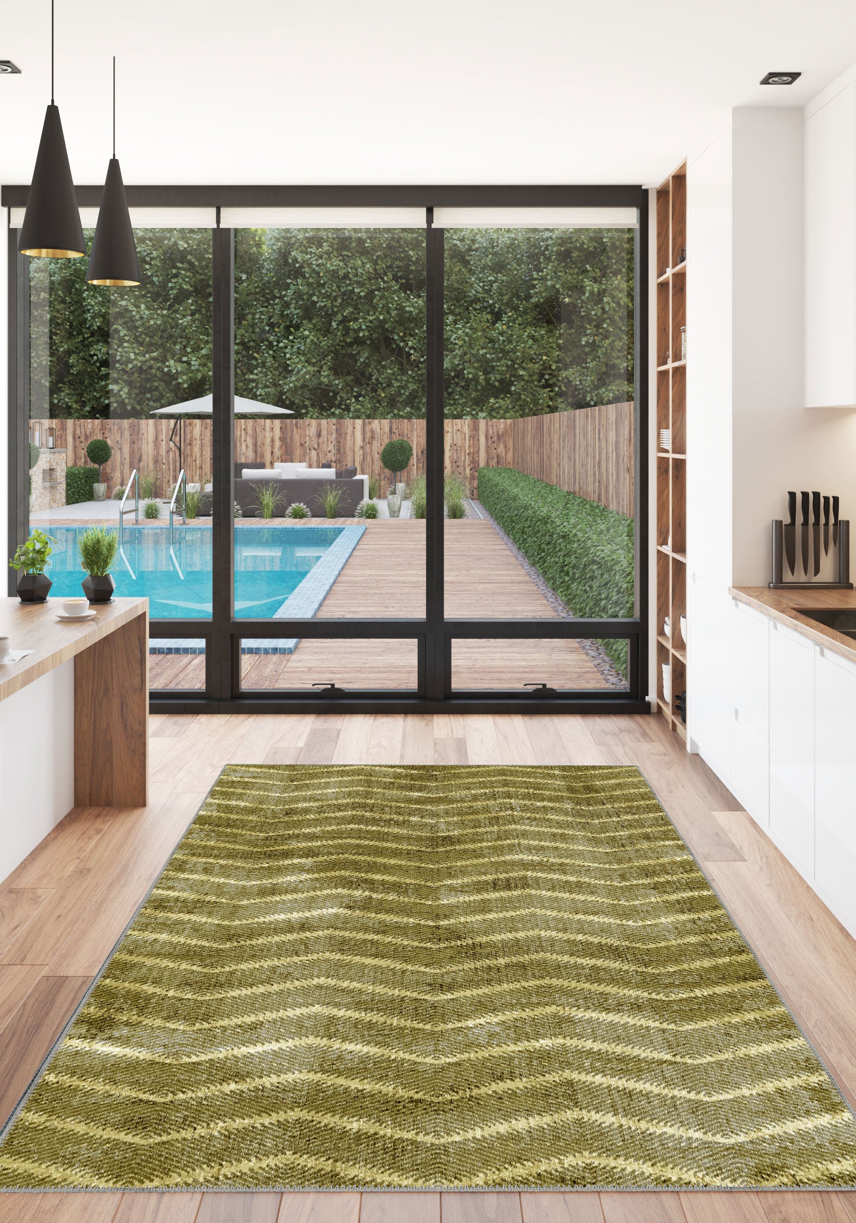 Alice Modern Green Rug