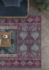 Andrew Burgundy Purple Vintage Washable Rug