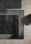 Ayden Black and White Bordered Rug