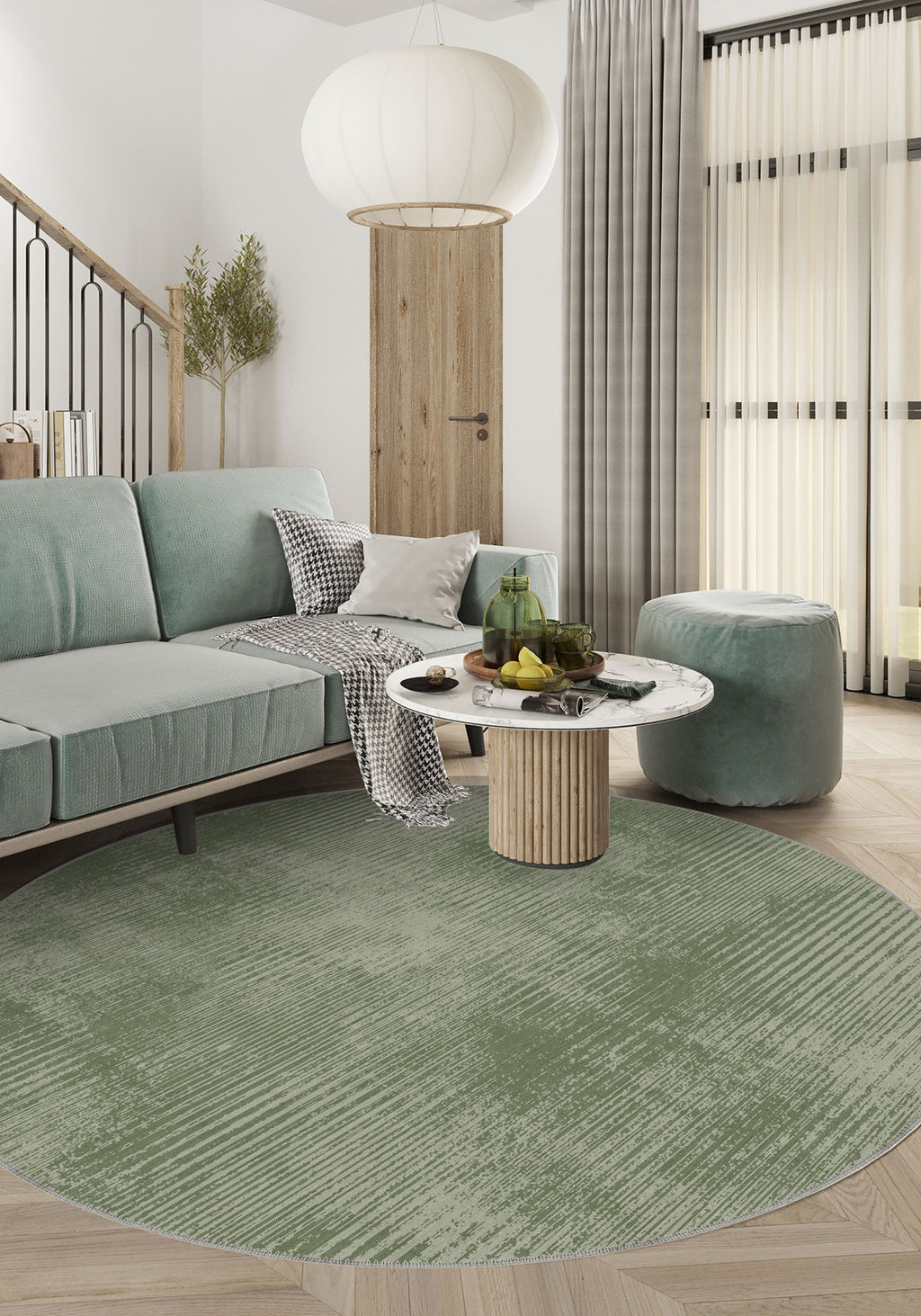 Oliver Modern Sage Green Rug