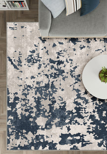 Grant Blue Abstract Washable Rug