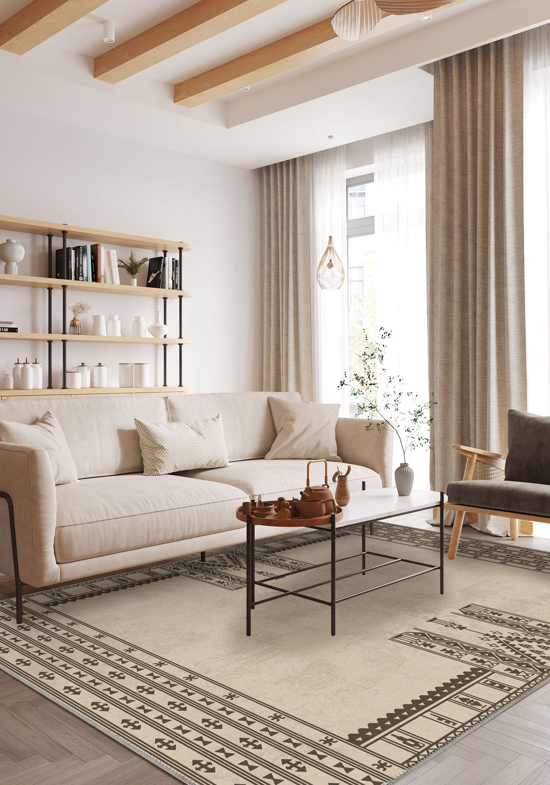 Kora Beige Nordic Rug