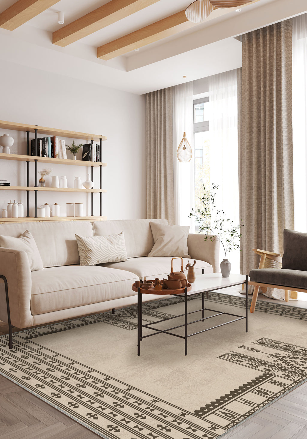 Kora Beige Nordic Rug