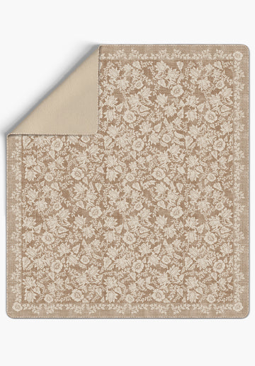 Minora Floral Beige Blanket