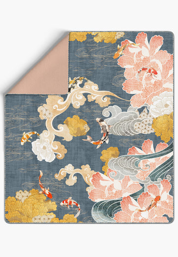 Suki Floral Koi Throw Blanket