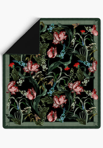 Evelina Botanical Black Bedspread Blanket