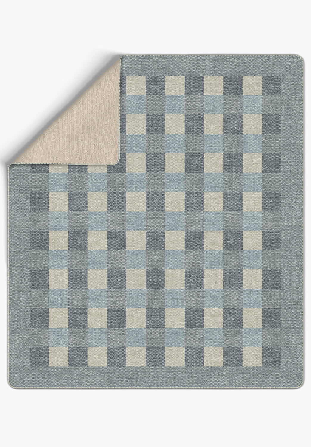 Liam Grey Blue Tartan Blanket