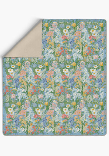 Spring Green Floral Blanket Bedspread