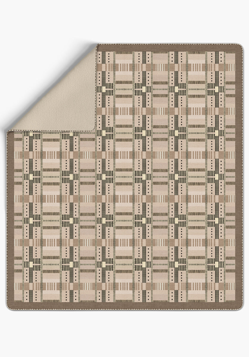 Sloane Beige Plaid Throw Blanket