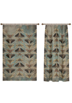 Celestia Blue Brown Moth Curtain