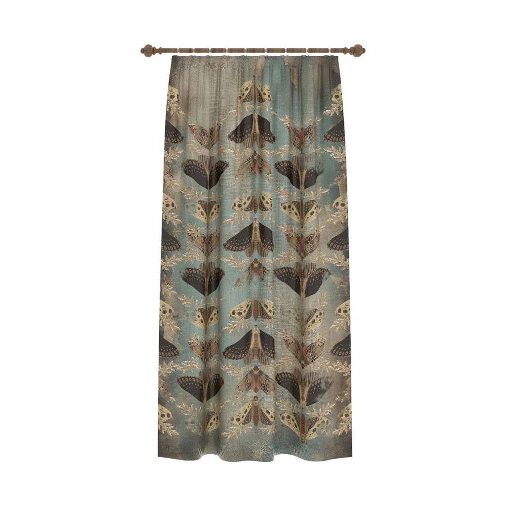 Celestia Blue Brown Moth Curtain