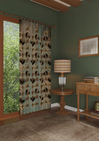 Celestia Blue Brown Moth Curtain