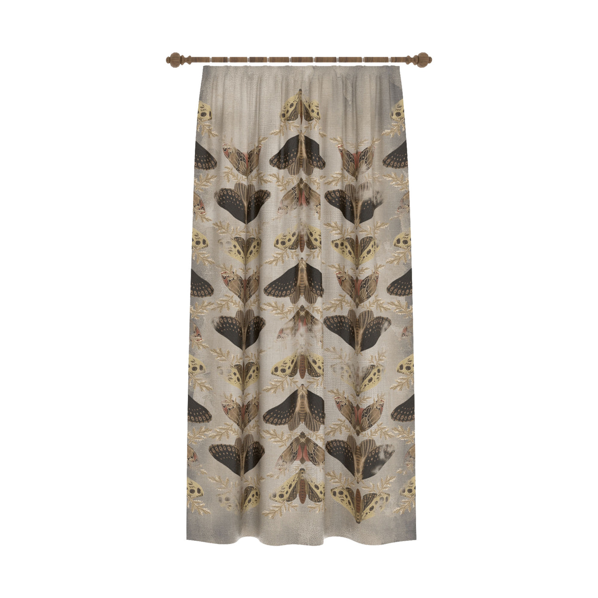 Celestia Beige Moth Curtain