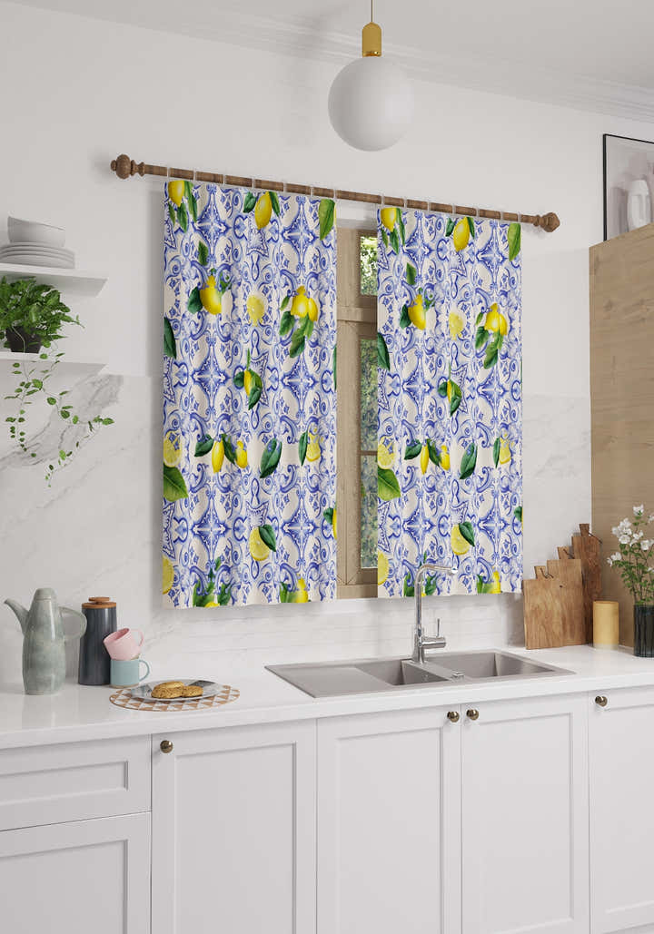 Sorrento Lemon Kitchen Curtain