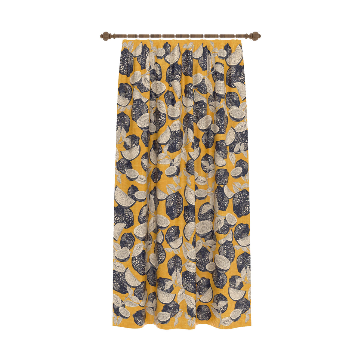 Capri Yellow Kitchen Curtain
