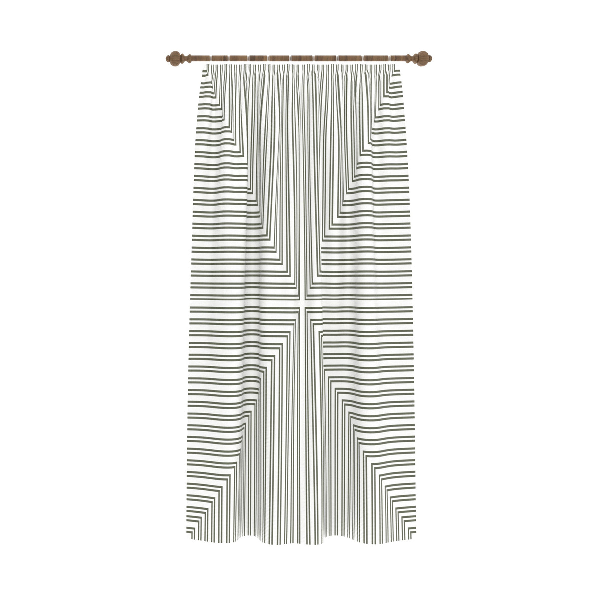 Kylie Green Striped Curtain