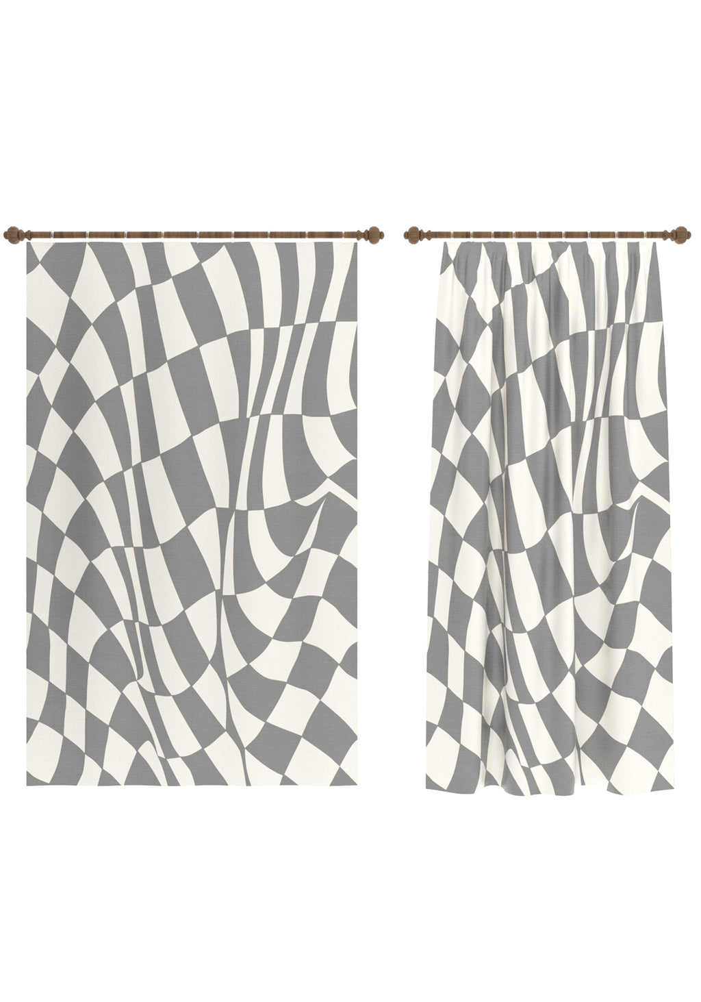 Mini Grey Geometric Curtain