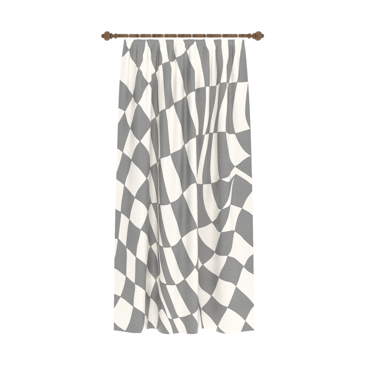 Mini Grey Geometric Curtain
