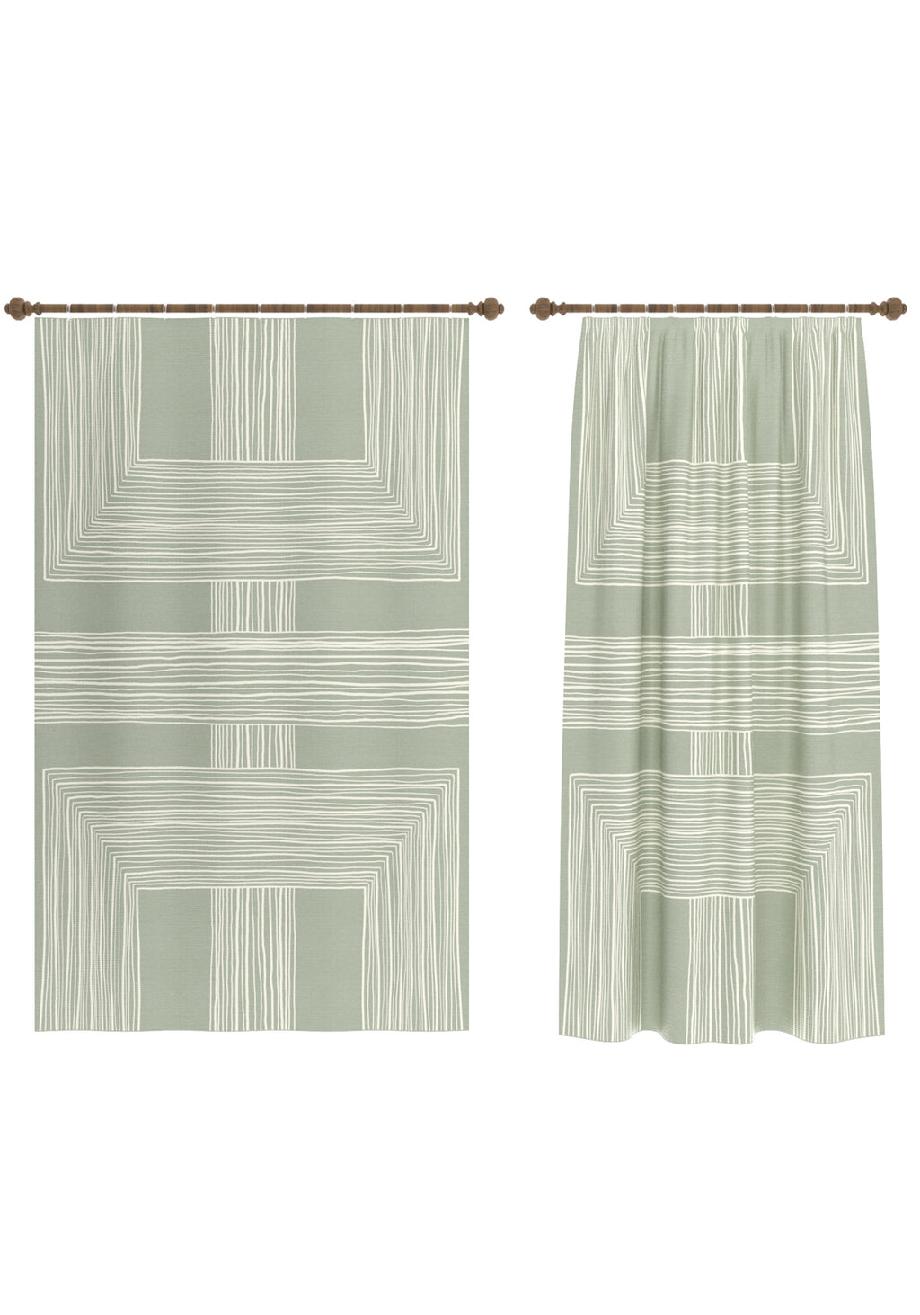 Charles Sage Green Curtain