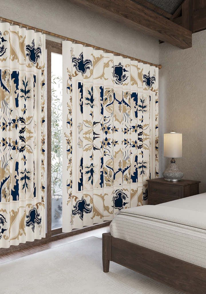 Henry Blue and Cream Curtain
