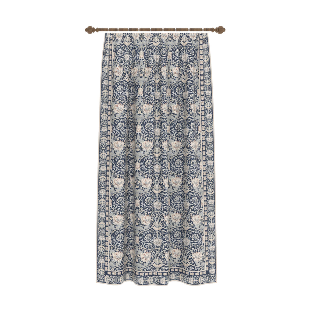 Zachary Navy Blue Art Nouveau Curtain