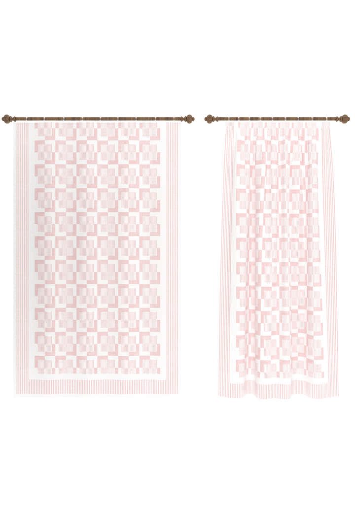 Berylle Geometric Pink Curtain