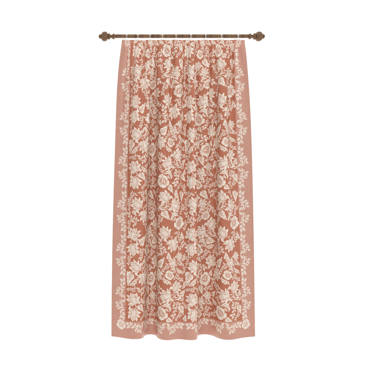 Minora Peach Floral Curtain