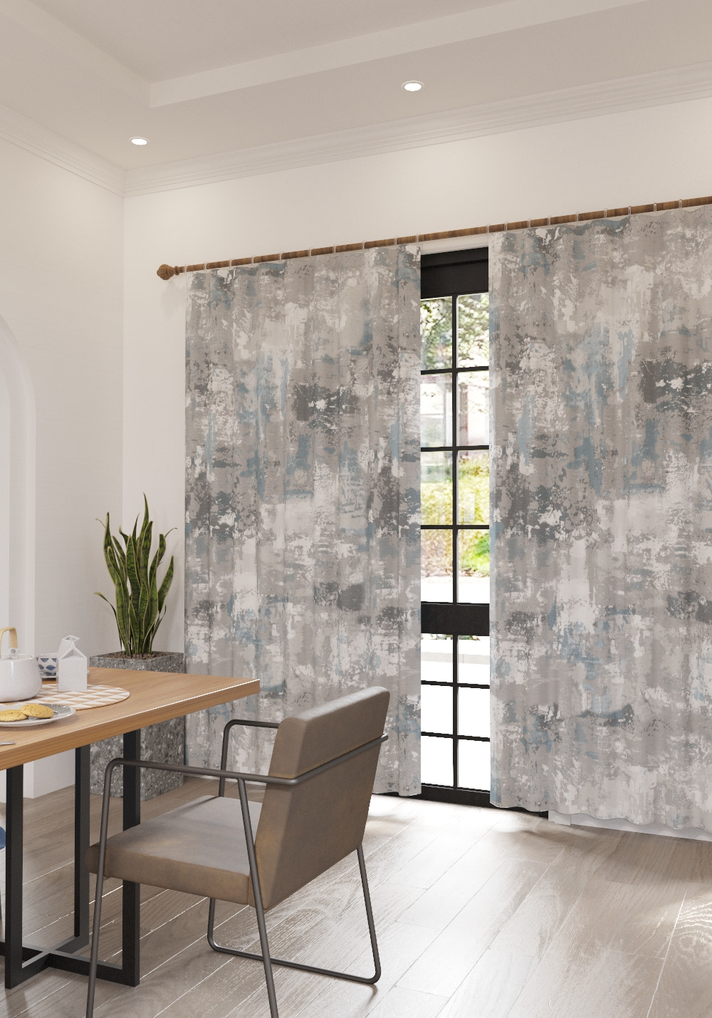 Matthew Blue Grey Curtain