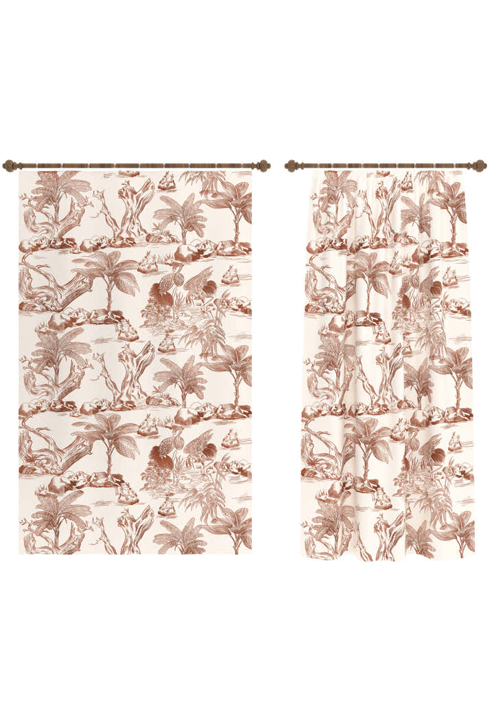 Palmera Toile de Jouy Curtain