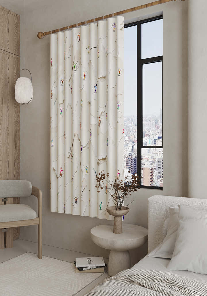 Nico Ski Slopes White Curtain