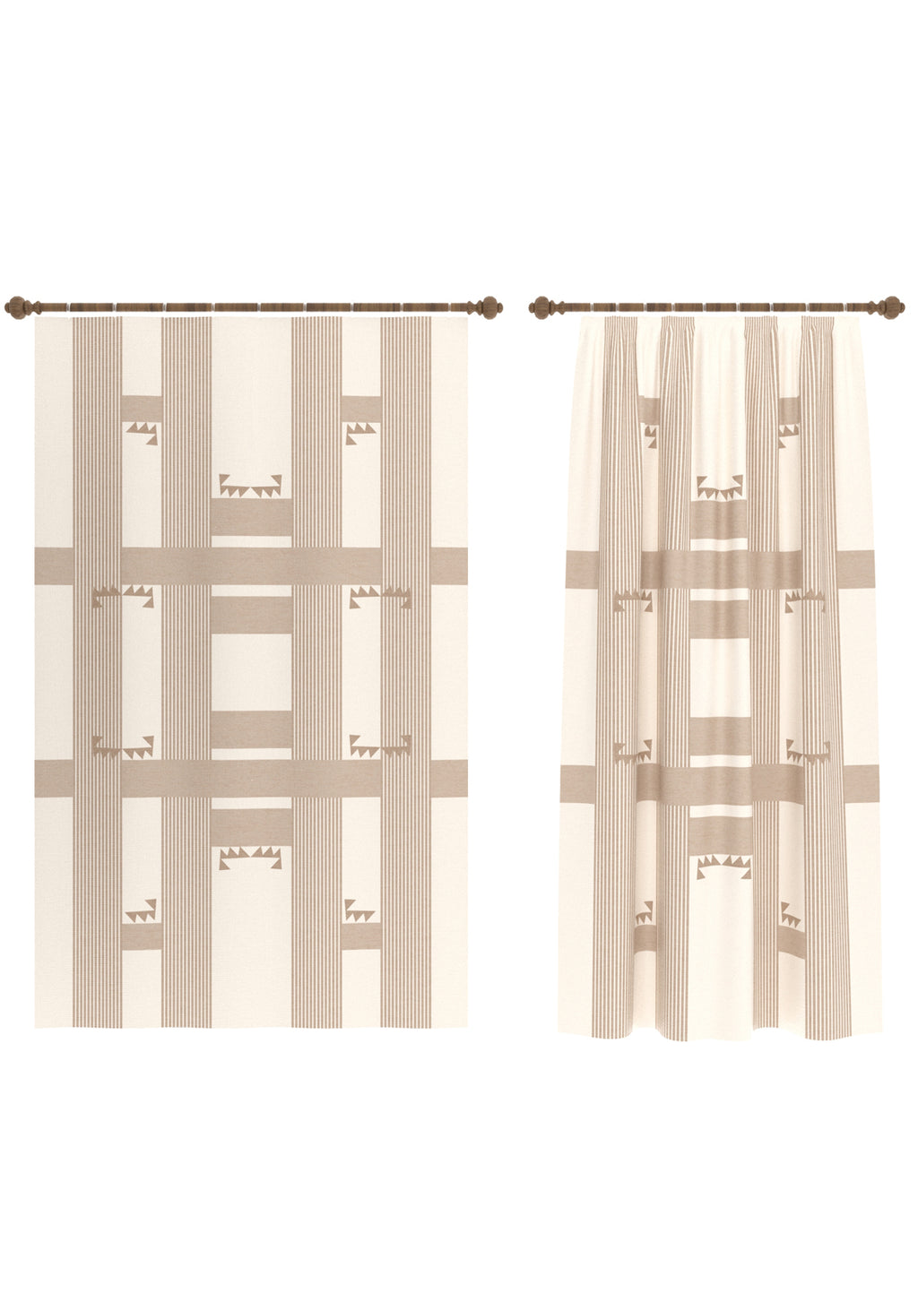 Nahla Geometric Oatmeal Curtain