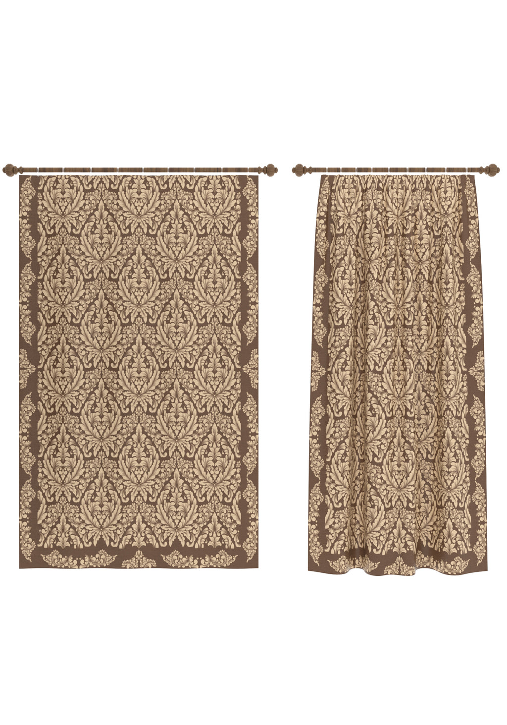 Odessa Brown Damask Curtain