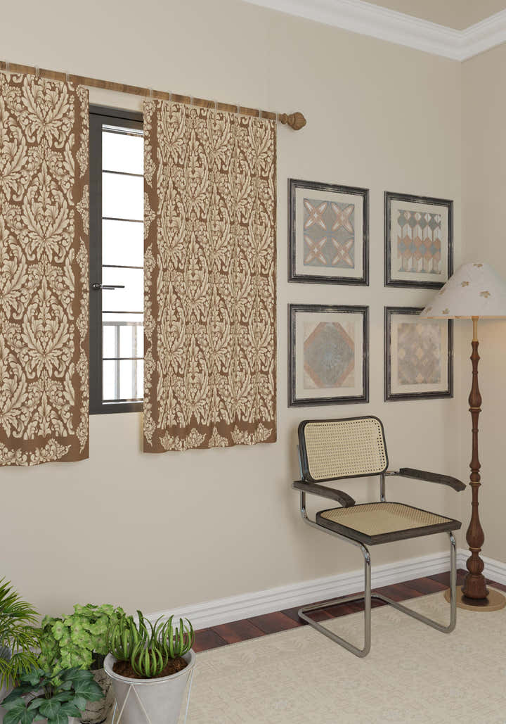 Odessa Brown Damask Curtain
